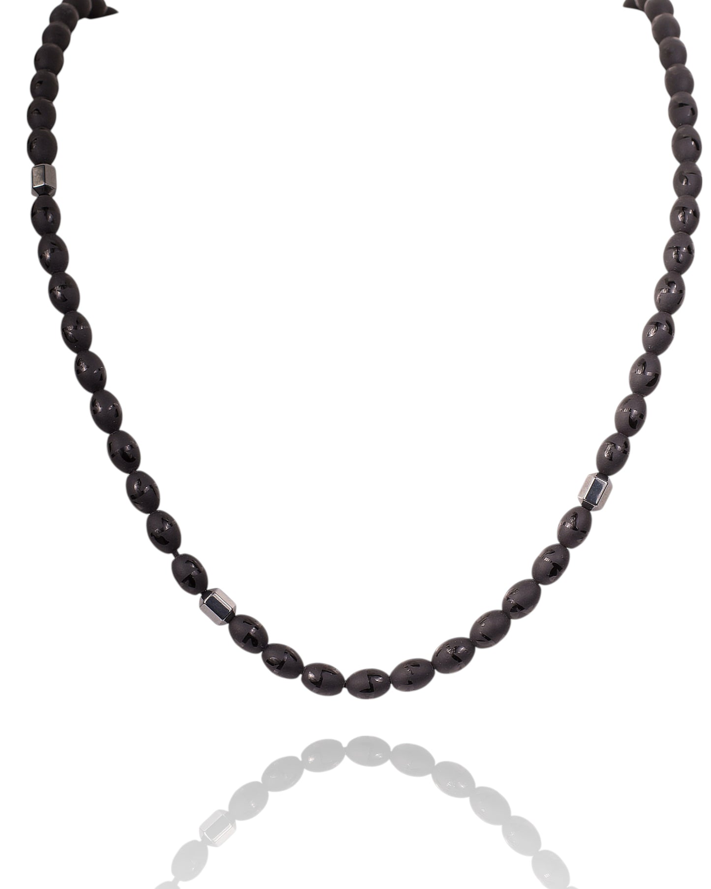 Matte Onyx Stone Necklace – Men's Edition