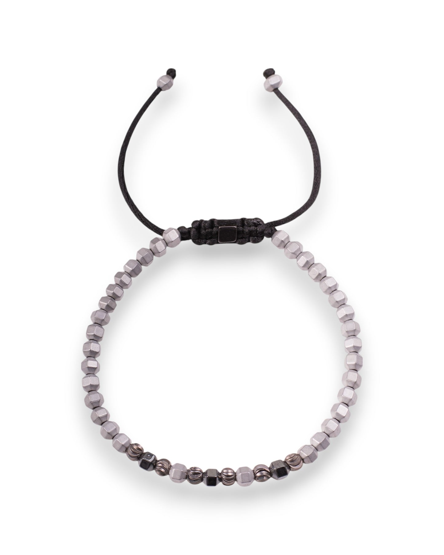 Men’s Matte Hematite Cube Bead Bracelet
