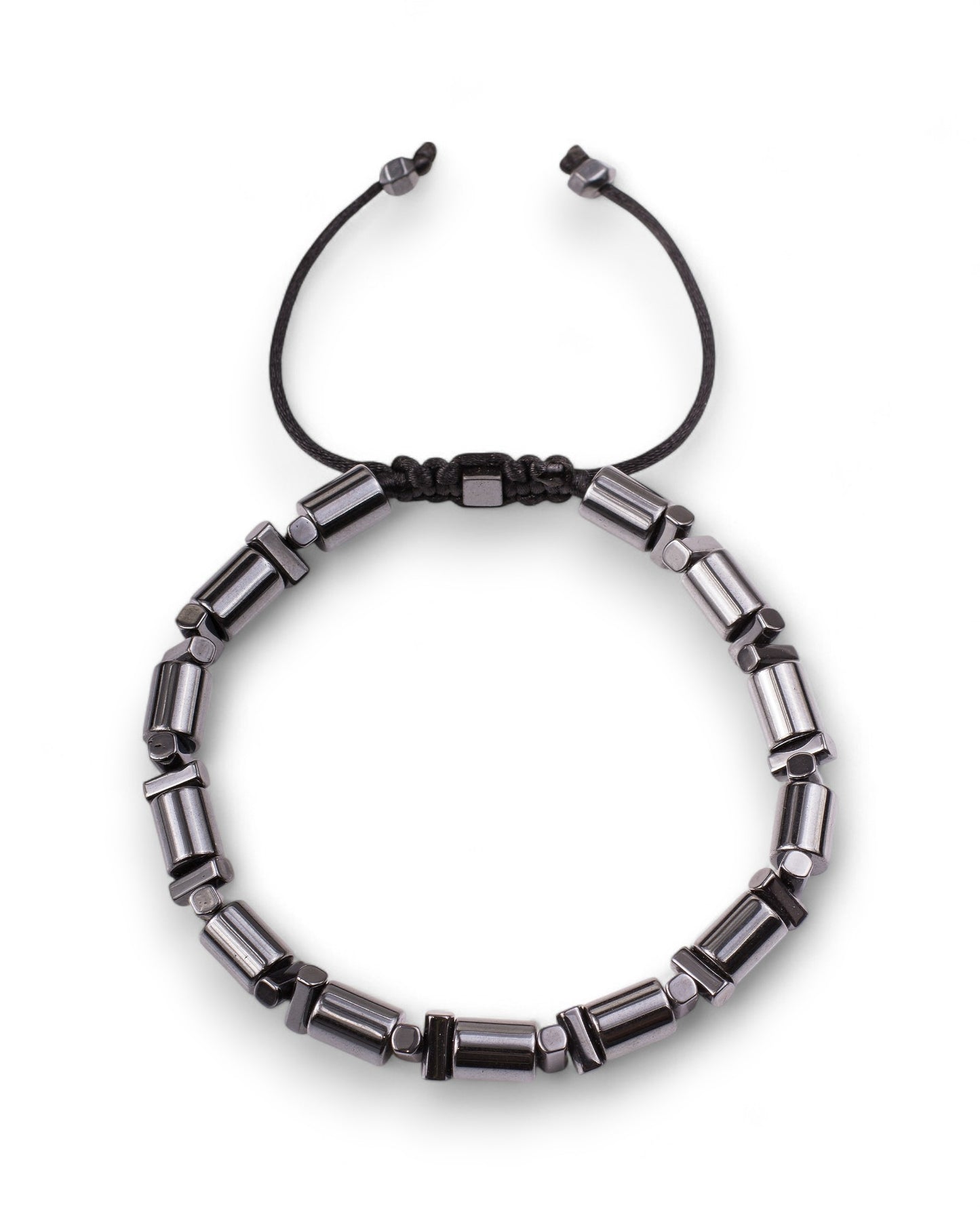 Men’s Bold Hematite Barrel Bead Bracelet