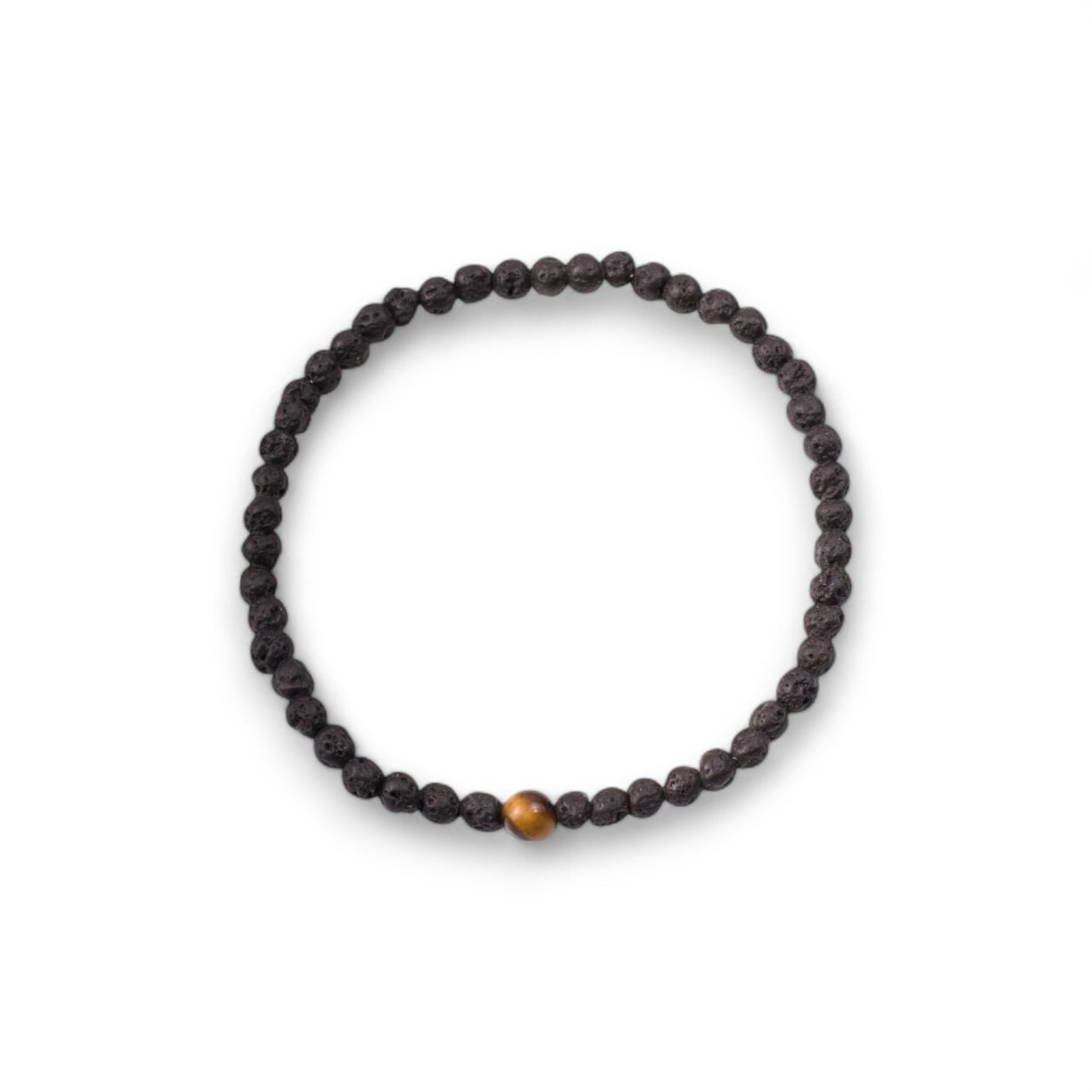 Lava Stone Bracelet with Tiger Eye