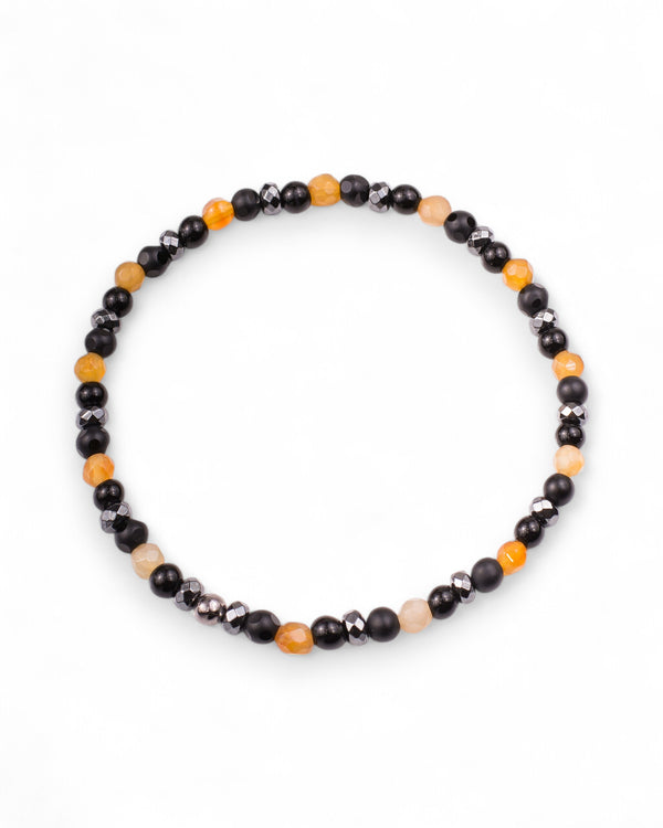 "Midnight Flame" Stone Bead Bracelet