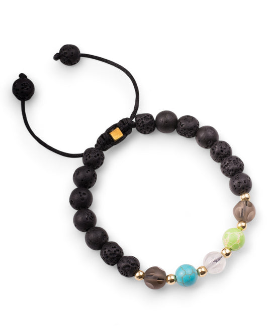 Lava Stone & Mixed Gemstone Bracelet