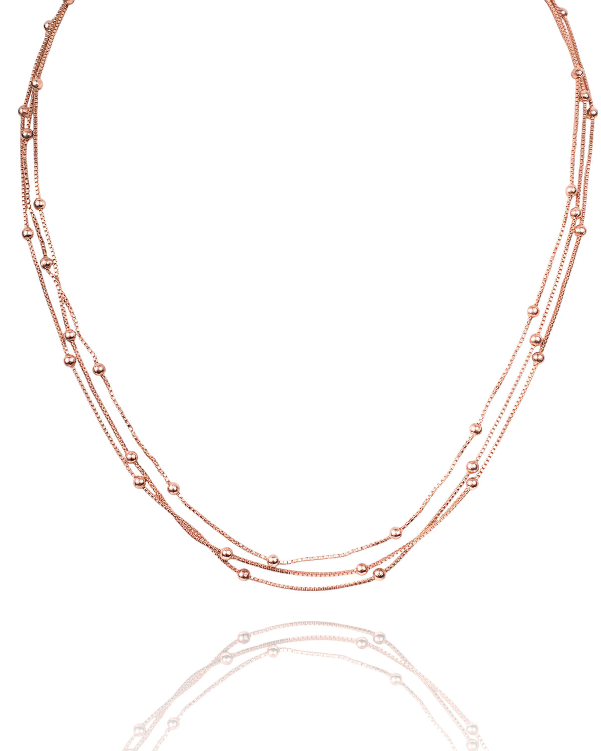 Layered Rose Gold Chain Necklace