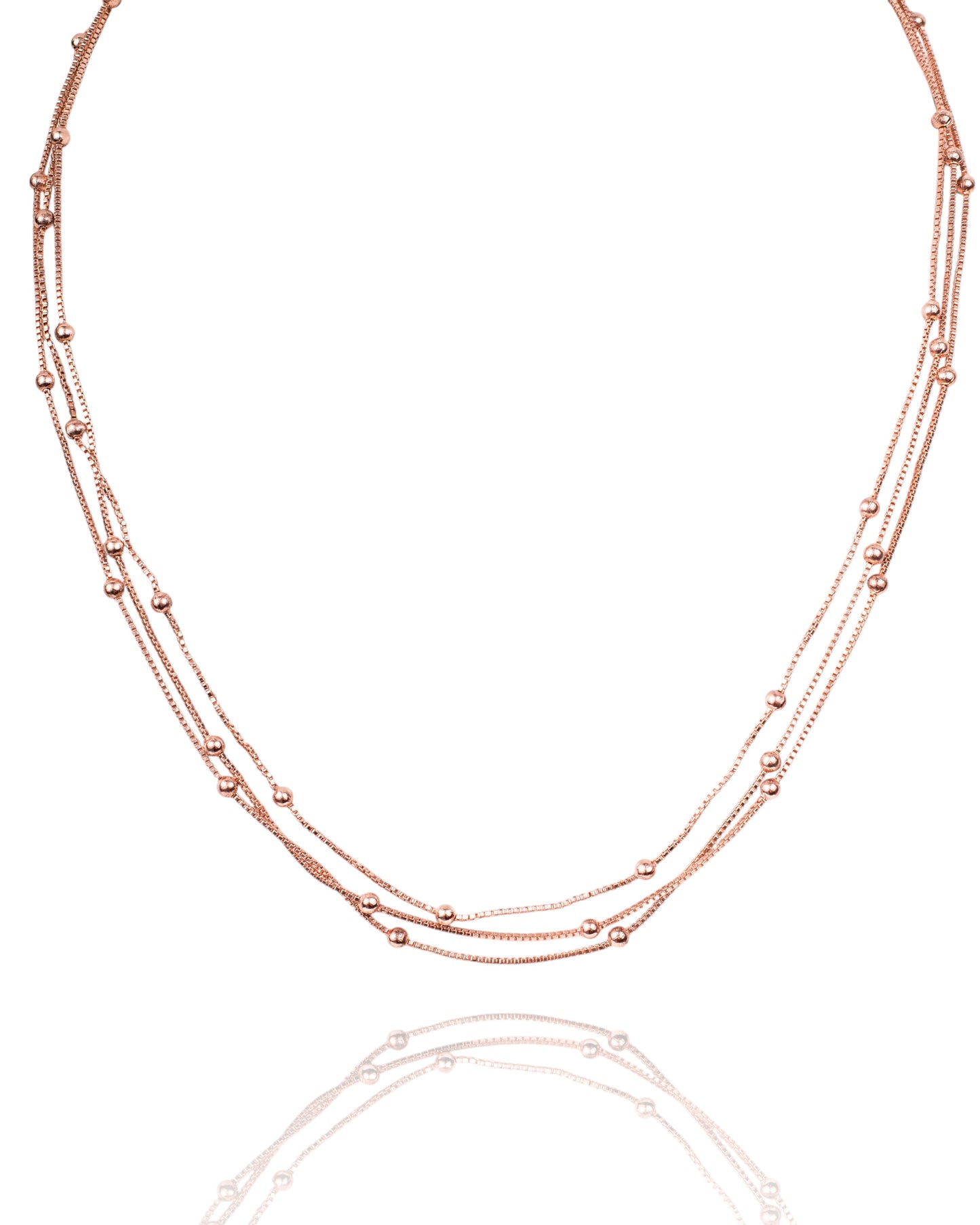 Layered Rose Gold Chain Necklace