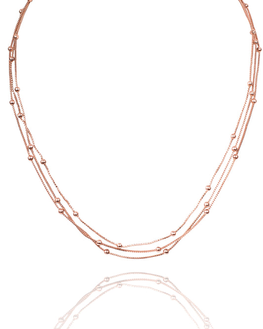 Layered Rose Gold Chain Necklace