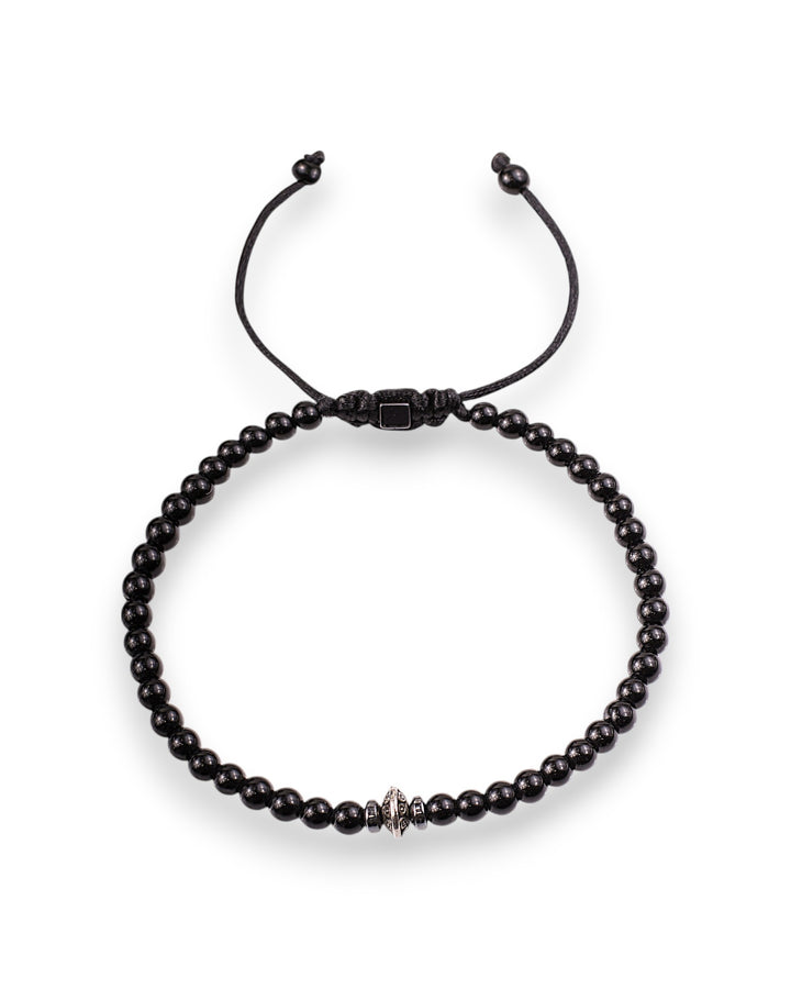 Men’s Adjustable Black Onyx Beaded Bracelet