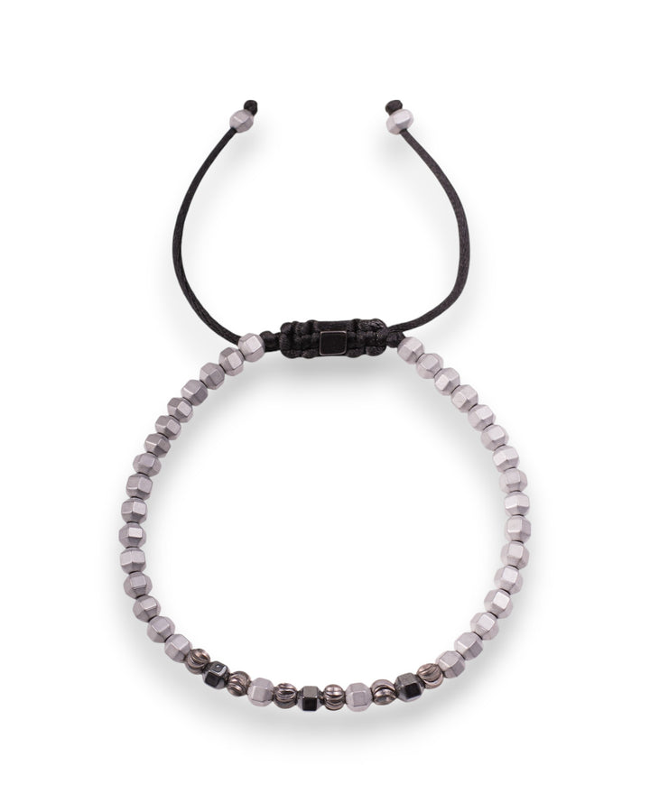 Men’s Matte Hematite Cube Bead Bracelet