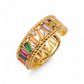 Rainbow Crystal Gold Ring